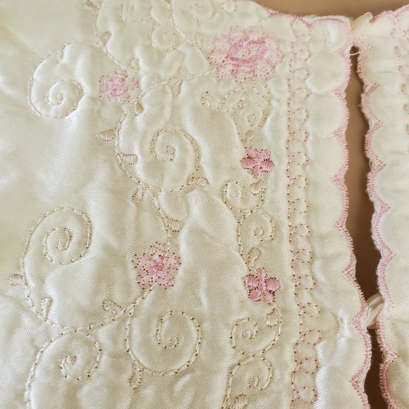 Vintage JC Penney Maxi Nightgown Women's L Pale Yellow Embroider Union Label - Picture 5 of 10